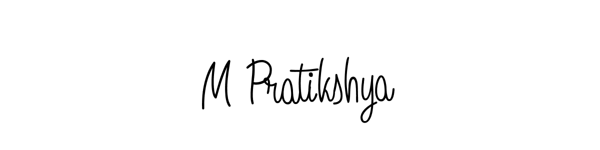 Design your own signature with our free online signature maker. With this signature software, you can create a handwritten (Angelique-Rose-font-FFP) signature for name M Pratikshya. M Pratikshya signature style 5 images and pictures png