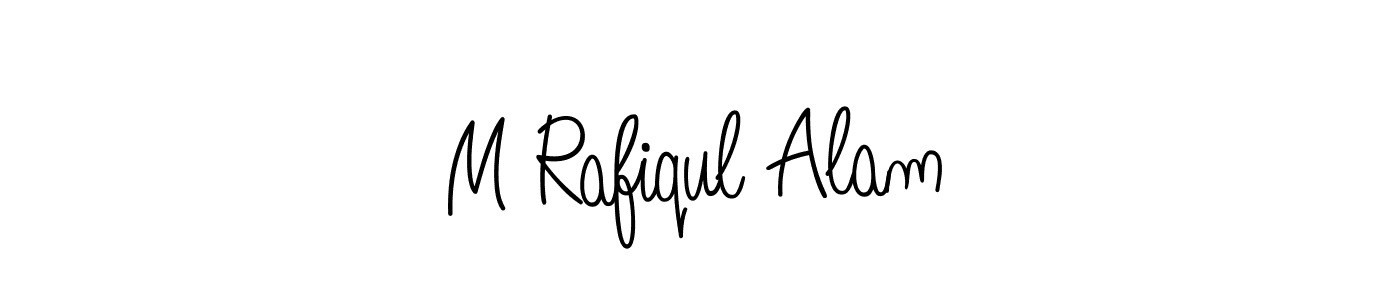 You should practise on your own different ways (Angelique-Rose-font-FFP) to write your name (M Rafiqul Alam) in signature. don't let someone else do it for you. M Rafiqul Alam signature style 5 images and pictures png