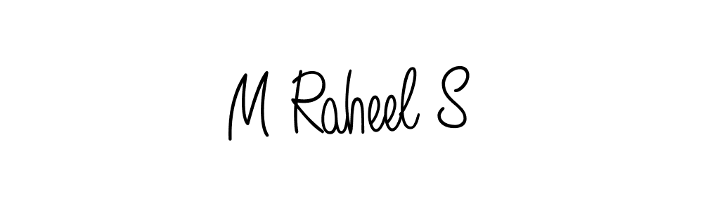 Use a signature maker to create a handwritten signature online. With this signature software, you can design (Angelique-Rose-font-FFP) your own signature for name M Raheel S. M Raheel S signature style 5 images and pictures png