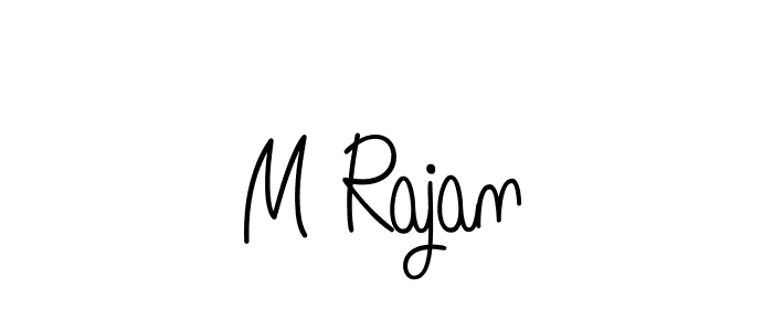 The best way (Angelique-Rose-font-FFP) to make a short signature is to pick only two or three words in your name. The name M Rajan include a total of six letters. For converting this name. M Rajan signature style 5 images and pictures png