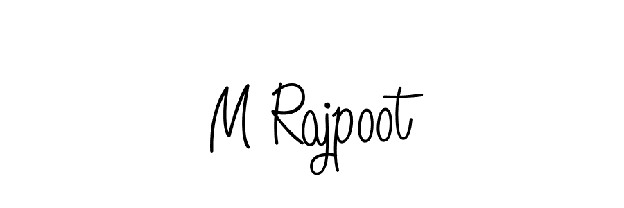 You should practise on your own different ways (Angelique-Rose-font-FFP) to write your name (M Rajpoot) in signature. don't let someone else do it for you. M Rajpoot signature style 5 images and pictures png