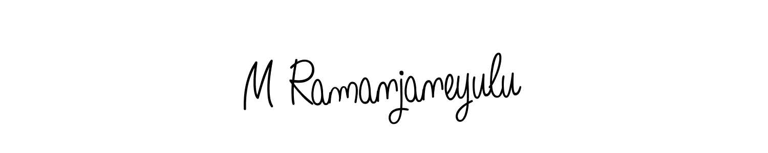 You should practise on your own different ways (Angelique-Rose-font-FFP) to write your name (M Ramanjaneyulu) in signature. don't let someone else do it for you. M Ramanjaneyulu signature style 5 images and pictures png