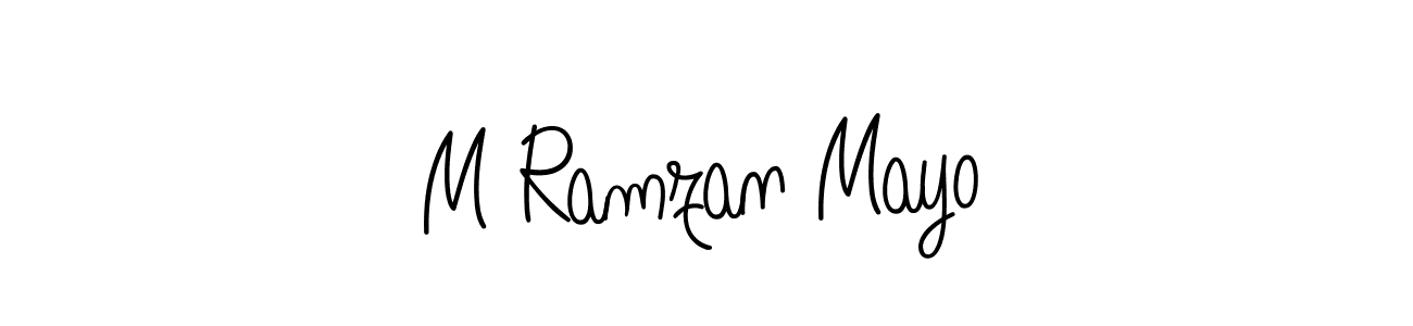 Make a beautiful signature design for name M Ramzan Mayo. With this signature (Angelique-Rose-font-FFP) style, you can create a handwritten signature for free. M Ramzan Mayo signature style 5 images and pictures png