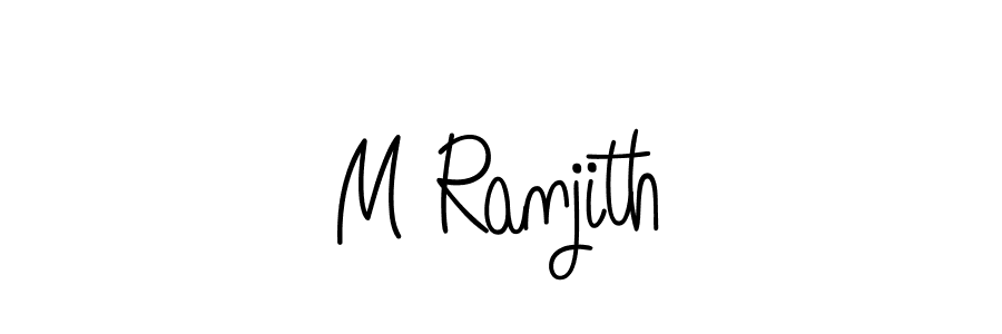 Make a beautiful signature design for name M Ranjith. With this signature (Angelique-Rose-font-FFP) style, you can create a handwritten signature for free. M Ranjith signature style 5 images and pictures png