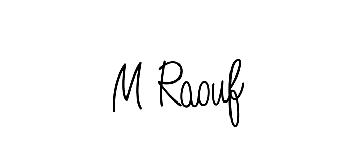 Use a signature maker to create a handwritten signature online. With this signature software, you can design (Angelique-Rose-font-FFP) your own signature for name M Raouf. M Raouf signature style 5 images and pictures png