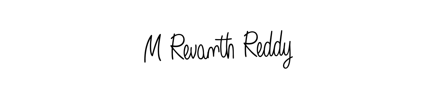 Use a signature maker to create a handwritten signature online. With this signature software, you can design (Angelique-Rose-font-FFP) your own signature for name M Revanth Reddy. M Revanth Reddy signature style 5 images and pictures png