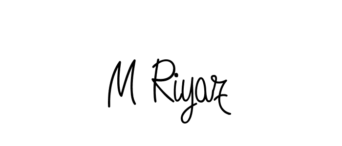 You should practise on your own different ways (Angelique-Rose-font-FFP) to write your name (M Riyaz) in signature. don't let someone else do it for you. M Riyaz signature style 5 images and pictures png