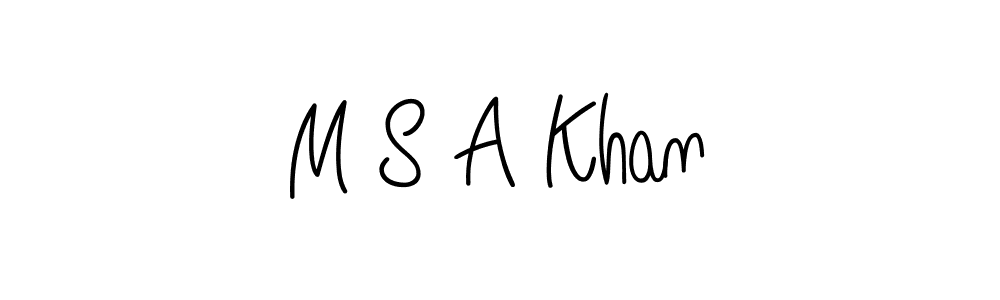 How to make M S A Khan name signature. Use Angelique-Rose-font-FFP style for creating short signs online. This is the latest handwritten sign. M S A Khan signature style 5 images and pictures png