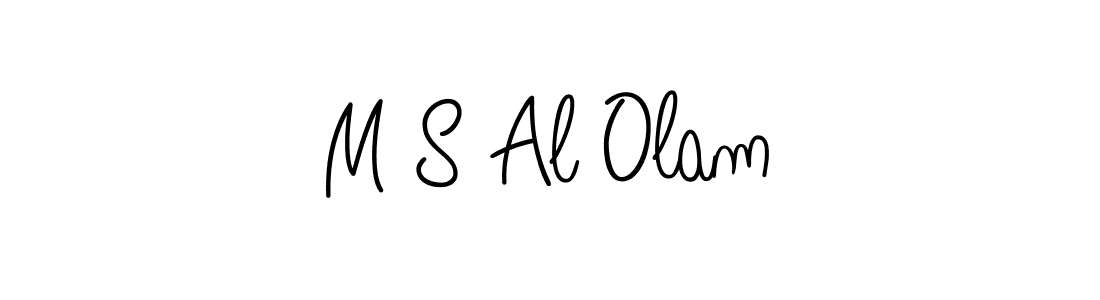 Make a beautiful signature design for name M S Al Olam. With this signature (Angelique-Rose-font-FFP) style, you can create a handwritten signature for free. M S Al Olam signature style 5 images and pictures png