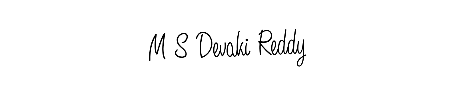 The best way (Angelique-Rose-font-FFP) to make a short signature is to pick only two or three words in your name. The name M S Devaki Reddy include a total of six letters. For converting this name. M S Devaki Reddy signature style 5 images and pictures png