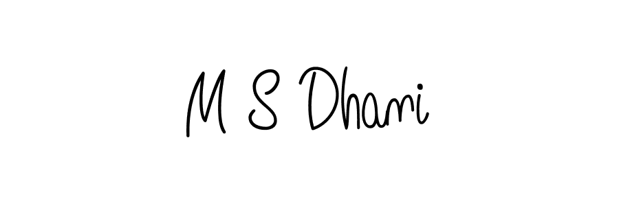 Design your own signature with our free online signature maker. With this signature software, you can create a handwritten (Angelique-Rose-font-FFP) signature for name M S Dhani. M S Dhani signature style 5 images and pictures png