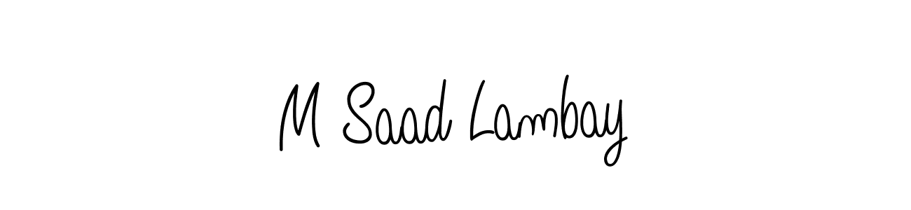 Design your own signature with our free online signature maker. With this signature software, you can create a handwritten (Angelique-Rose-font-FFP) signature for name M Saad Lambay. M Saad Lambay signature style 5 images and pictures png