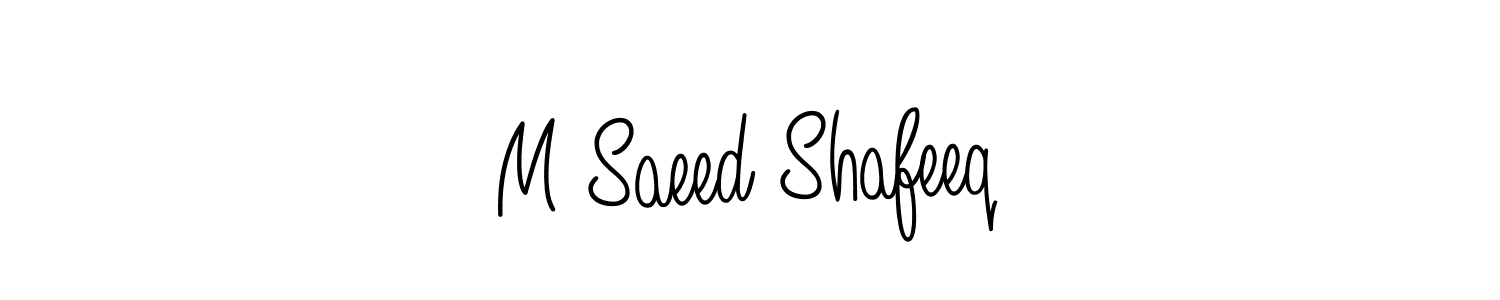 Design your own signature with our free online signature maker. With this signature software, you can create a handwritten (Angelique-Rose-font-FFP) signature for name M Saeed Shafeeq. M Saeed Shafeeq signature style 5 images and pictures png