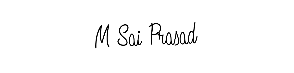 How to make M Sai Prasad name signature. Use Angelique-Rose-font-FFP style for creating short signs online. This is the latest handwritten sign. M Sai Prasad signature style 5 images and pictures png