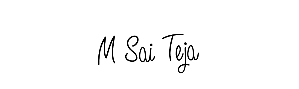 Make a beautiful signature design for name M Sai Teja. With this signature (Angelique-Rose-font-FFP) style, you can create a handwritten signature for free. M Sai Teja signature style 5 images and pictures png