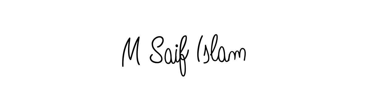 Use a signature maker to create a handwritten signature online. With this signature software, you can design (Angelique-Rose-font-FFP) your own signature for name M Saif Islam. M Saif Islam signature style 5 images and pictures png