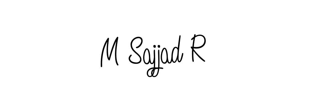 You should practise on your own different ways (Angelique-Rose-font-FFP) to write your name (M Sajjad R) in signature. don't let someone else do it for you. M Sajjad R signature style 5 images and pictures png