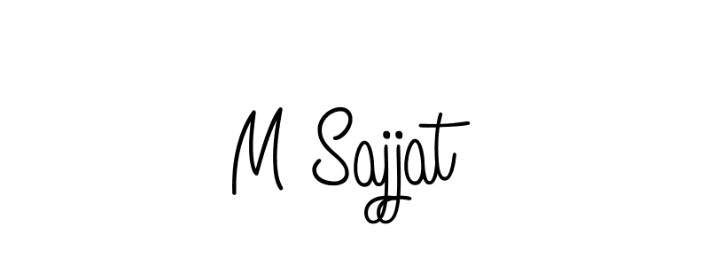 How to make M Sajjat name signature. Use Angelique-Rose-font-FFP style for creating short signs online. This is the latest handwritten sign. M Sajjat signature style 5 images and pictures png