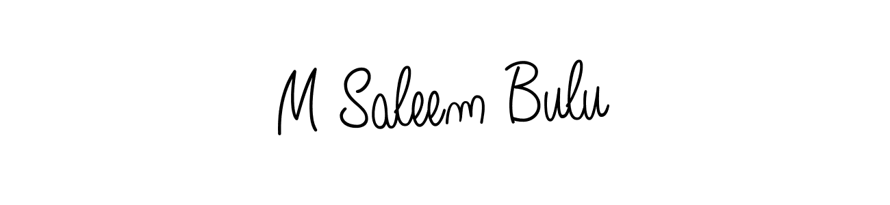 You should practise on your own different ways (Angelique-Rose-font-FFP) to write your name (M Saleem Bulu) in signature. don't let someone else do it for you. M Saleem Bulu signature style 5 images and pictures png