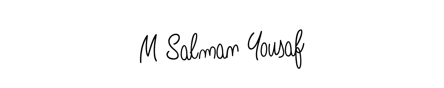 The best way (Angelique-Rose-font-FFP) to make a short signature is to pick only two or three words in your name. The name M Salman Yousaf include a total of six letters. For converting this name. M Salman Yousaf signature style 5 images and pictures png