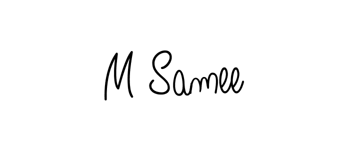 Angelique-Rose-font-FFP is a professional signature style that is perfect for those who want to add a touch of class to their signature. It is also a great choice for those who want to make their signature more unique. Get M Samee name to fancy signature for free. M Samee signature style 5 images and pictures png