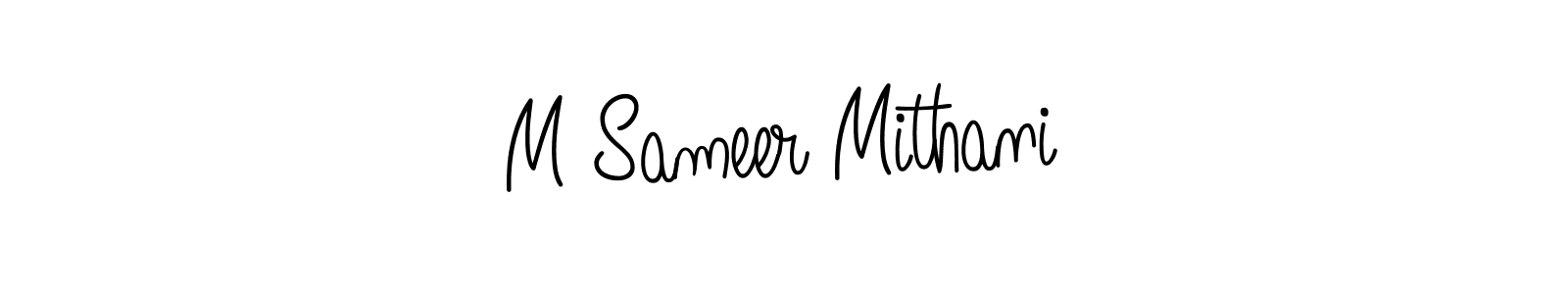 Make a beautiful signature design for name M Sameer Mithani. With this signature (Angelique-Rose-font-FFP) style, you can create a handwritten signature for free. M Sameer Mithani signature style 5 images and pictures png