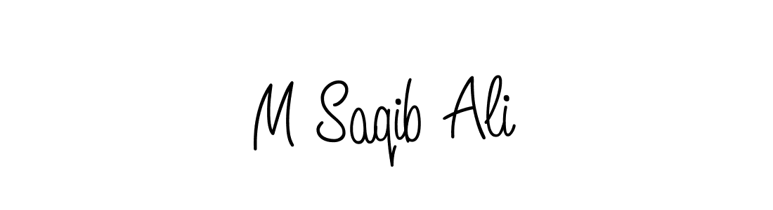 Design your own signature with our free online signature maker. With this signature software, you can create a handwritten (Angelique-Rose-font-FFP) signature for name M Saqib Ali. M Saqib Ali signature style 5 images and pictures png