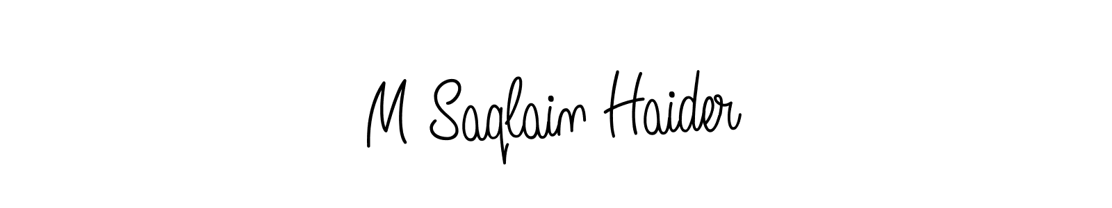 Create a beautiful signature design for name M Saqlain Haider. With this signature (Angelique-Rose-font-FFP) fonts, you can make a handwritten signature for free. M Saqlain Haider signature style 5 images and pictures png