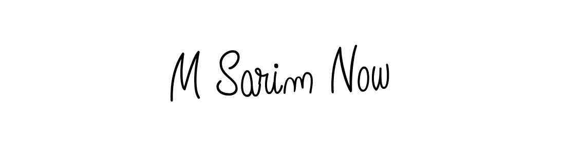 How to make M Sarim Now name signature. Use Angelique-Rose-font-FFP style for creating short signs online. This is the latest handwritten sign. M Sarim Now signature style 5 images and pictures png