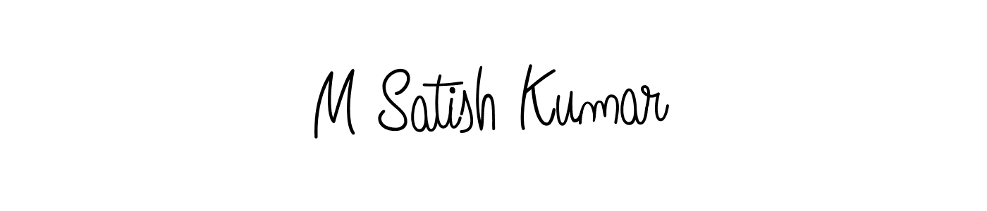 Use a signature maker to create a handwritten signature online. With this signature software, you can design (Angelique-Rose-font-FFP) your own signature for name M Satish Kumar. M Satish Kumar signature style 5 images and pictures png