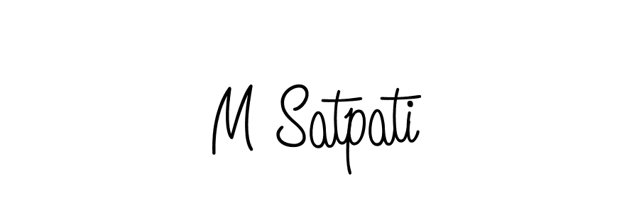 Use a signature maker to create a handwritten signature online. With this signature software, you can design (Angelique-Rose-font-FFP) your own signature for name M Satpati. M Satpati signature style 5 images and pictures png