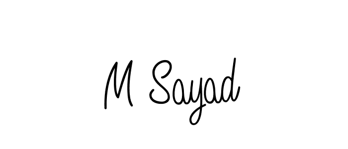 M Sayad stylish signature style. Best Handwritten Sign (Angelique-Rose-font-FFP) for my name. Handwritten Signature Collection Ideas for my name M Sayad. M Sayad signature style 5 images and pictures png