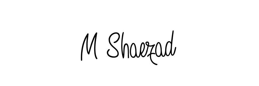 The best way (Angelique-Rose-font-FFP) to make a short signature is to pick only two or three words in your name. The name M Shaezad include a total of six letters. For converting this name. M Shaezad signature style 5 images and pictures png