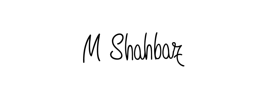 How to make M Shahbaz name signature. Use Angelique-Rose-font-FFP style for creating short signs online. This is the latest handwritten sign. M Shahbaz signature style 5 images and pictures png