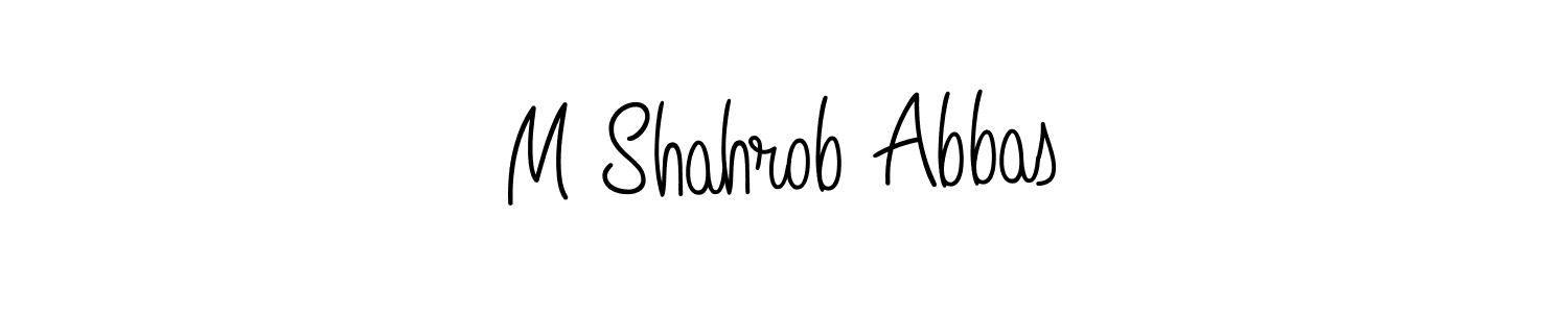 The best way (Angelique-Rose-font-FFP) to make a short signature is to pick only two or three words in your name. The name M Shahrob Abbas include a total of six letters. For converting this name. M Shahrob Abbas signature style 5 images and pictures png