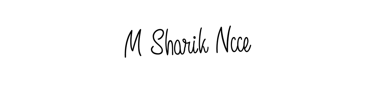 Check out images of Autograph of M Sharik Ncce name. Actor M Sharik Ncce Signature Style. Angelique-Rose-font-FFP is a professional sign style online. M Sharik Ncce signature style 5 images and pictures png