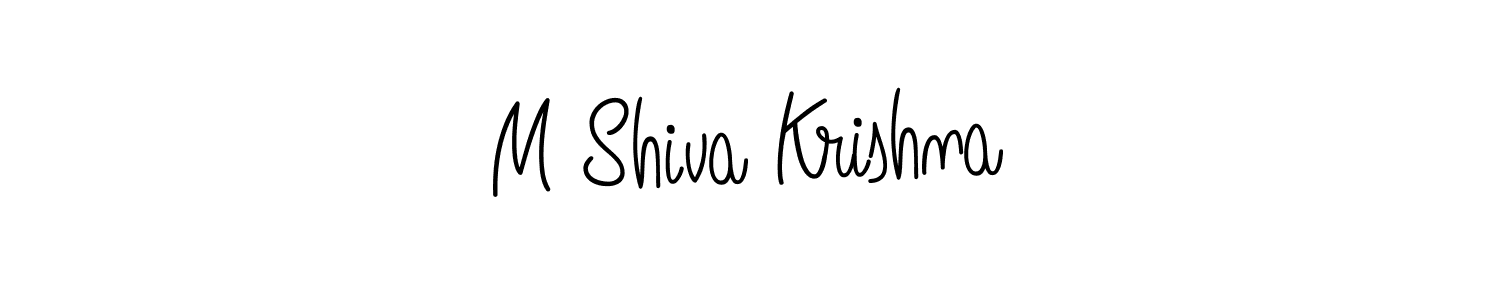 Use a signature maker to create a handwritten signature online. With this signature software, you can design (Angelique-Rose-font-FFP) your own signature for name M Shiva Krishna. M Shiva Krishna signature style 5 images and pictures png