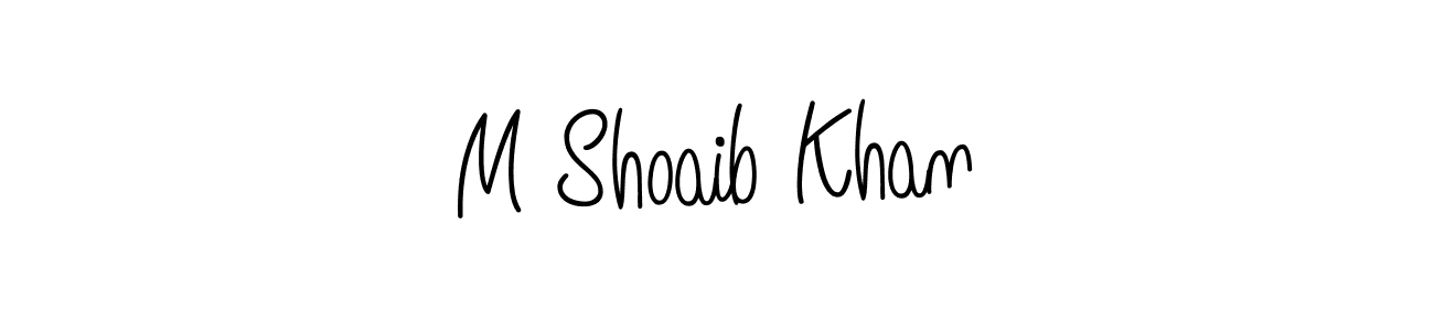 Design your own signature with our free online signature maker. With this signature software, you can create a handwritten (Angelique-Rose-font-FFP) signature for name M Shoaib Khan. M Shoaib Khan signature style 5 images and pictures png