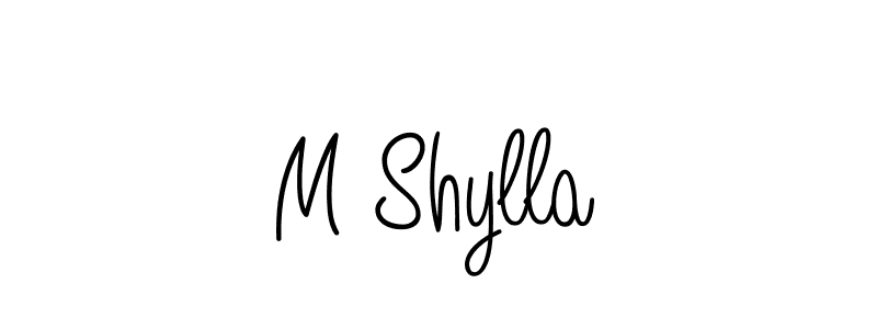 How to make M Shylla name signature. Use Angelique-Rose-font-FFP style for creating short signs online. This is the latest handwritten sign. M Shylla signature style 5 images and pictures png