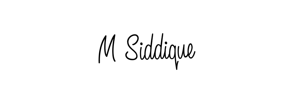 Make a beautiful signature design for name M Siddique. With this signature (Angelique-Rose-font-FFP) style, you can create a handwritten signature for free. M Siddique signature style 5 images and pictures png