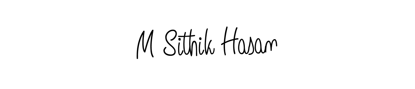 M Sithik Hasan stylish signature style. Best Handwritten Sign (Angelique-Rose-font-FFP) for my name. Handwritten Signature Collection Ideas for my name M Sithik Hasan. M Sithik Hasan signature style 5 images and pictures png