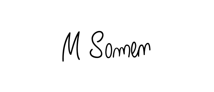 Also we have M Somen name is the best signature style. Create professional handwritten signature collection using Angelique-Rose-font-FFP autograph style. M Somen signature style 5 images and pictures png