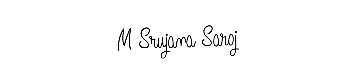 Also we have M Srujana Saroj name is the best signature style. Create professional handwritten signature collection using Angelique-Rose-font-FFP autograph style. M Srujana Saroj signature style 5 images and pictures png