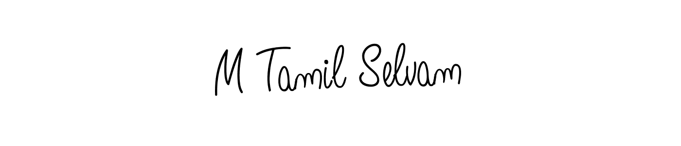 How to make M Tamil Selvam signature? Angelique-Rose-font-FFP is a professional autograph style. Create handwritten signature for M Tamil Selvam name. M Tamil Selvam signature style 5 images and pictures png