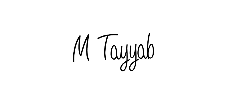 You should practise on your own different ways (Angelique-Rose-font-FFP) to write your name (M Tayyab) in signature. don't let someone else do it for you. M Tayyab signature style 5 images and pictures png