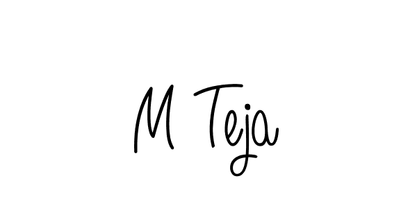 Design your own signature with our free online signature maker. With this signature software, you can create a handwritten (Angelique-Rose-font-FFP) signature for name M Teja. M Teja signature style 5 images and pictures png