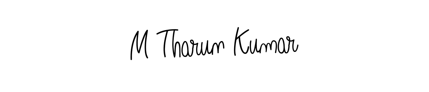 How to make M Tharun Kumar name signature. Use Angelique-Rose-font-FFP style for creating short signs online. This is the latest handwritten sign. M Tharun Kumar signature style 5 images and pictures png