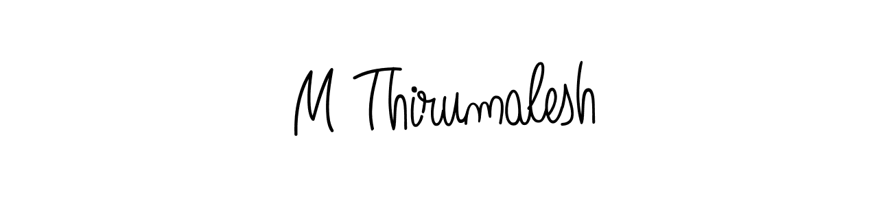 The best way (Angelique-Rose-font-FFP) to make a short signature is to pick only two or three words in your name. The name M Thirumalesh include a total of six letters. For converting this name. M Thirumalesh signature style 5 images and pictures png