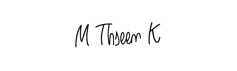 How to make M Thseen K name signature. Use Angelique-Rose-font-FFP style for creating short signs online. This is the latest handwritten sign. M Thseen K signature style 5 images and pictures png