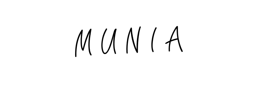 How to make M U N I A signature? Angelique-Rose-font-FFP is a professional autograph style. Create handwritten signature for M U N I A name. M U N I A signature style 5 images and pictures png